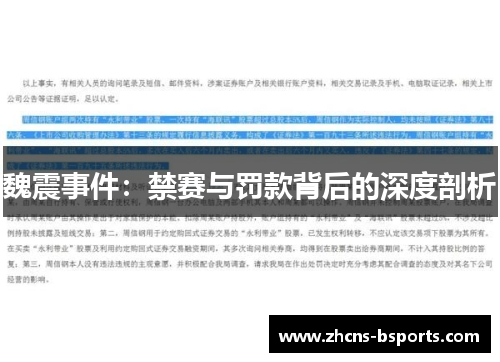 魏震事件:禁赛与罚款背后的深度剖析 魏震事件:禁赛与罚款背后的深度剖析